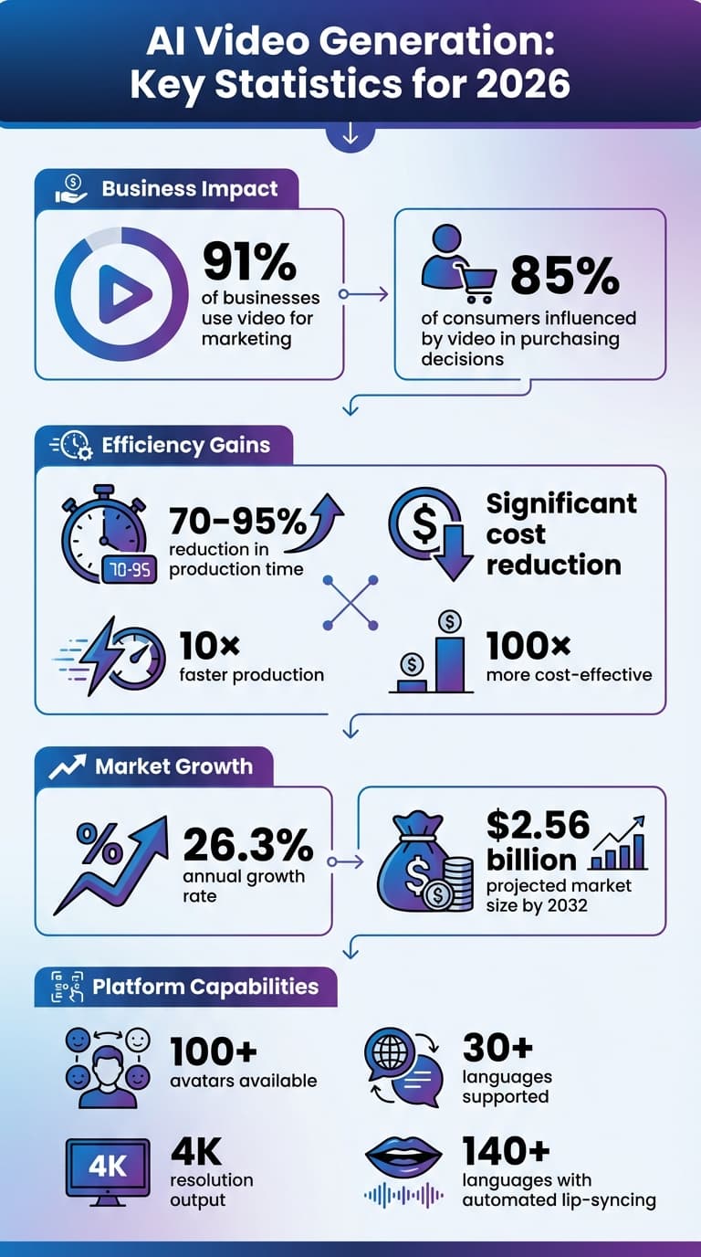 AI Video Generation Statistics and Market Growth 2026